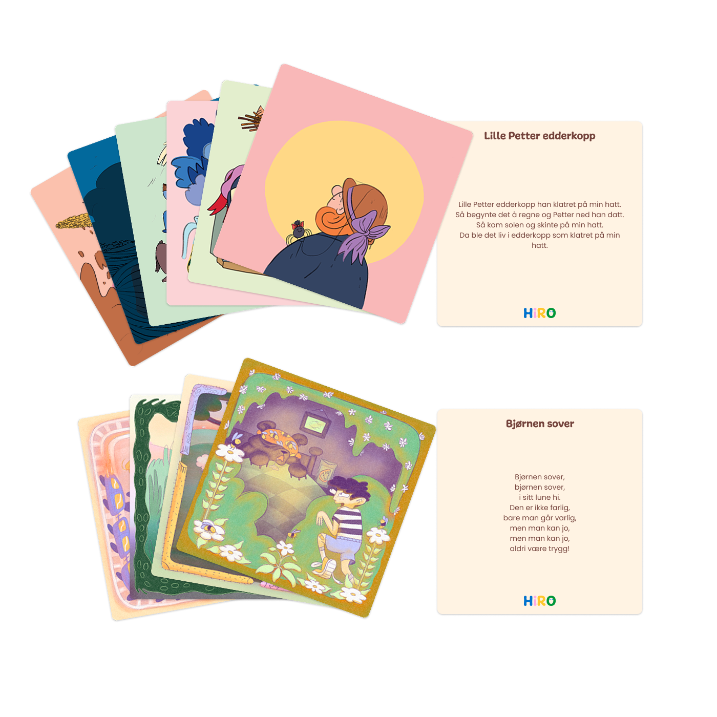Sangkort på HiRO | Barnemusikk på HiRO norsk høyttaler uten skjerm
