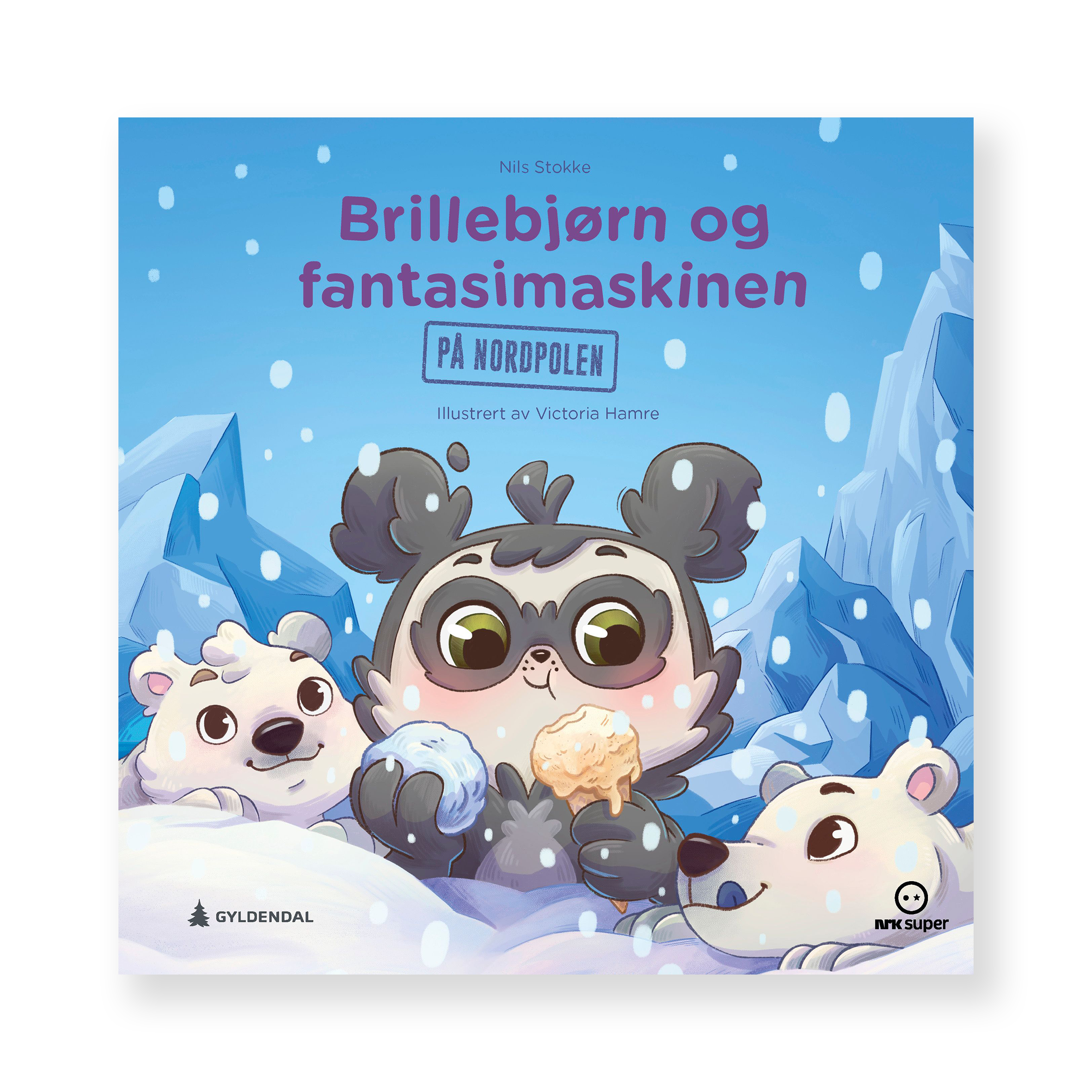 Brillebjørn og fantasimaskinen: På Nordpolen av Nils Stokke. Bok + Lydbok | Barnemusikk på HiRO norsk høyttaler uten skjerm