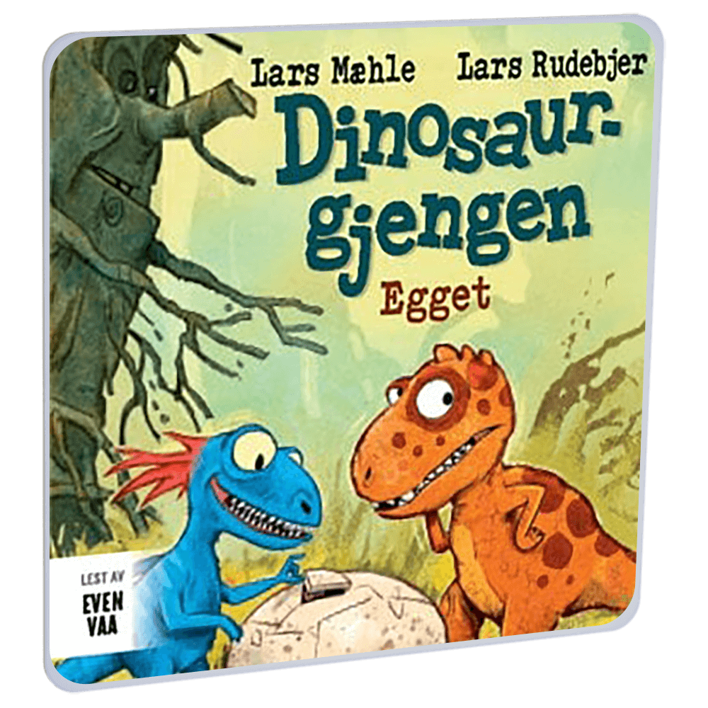 Dinosaurgjengen 1. Egget av Lars Mæhle – Lydbok til HiRO, norsk høyttaler uten skjerm
