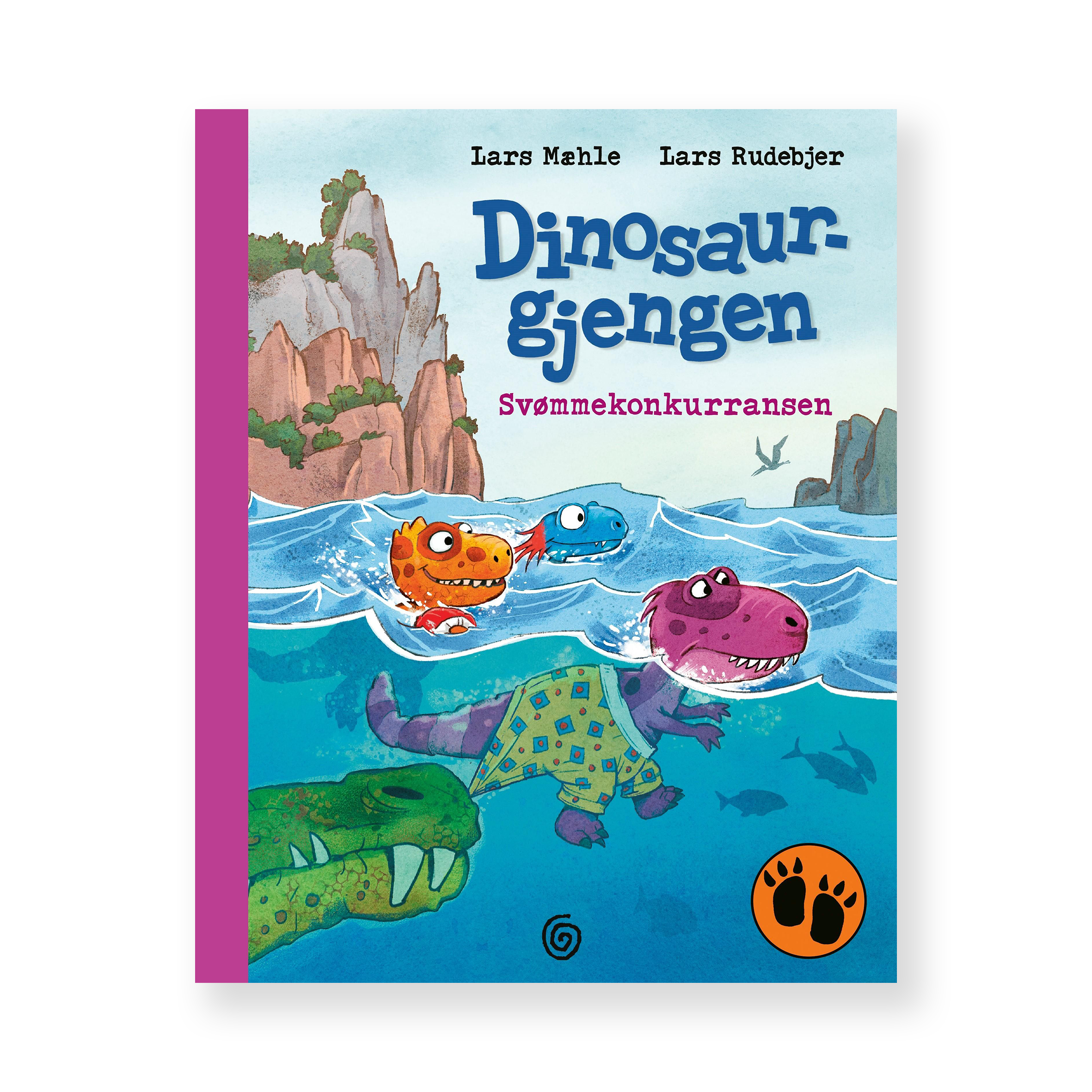 Dinosaurgjengen 2. Svømmekonkurransen av Lars Mæhle. Bok + Lydbok | Barnemusikk på HiRO norsk høyttaler uten skjerm