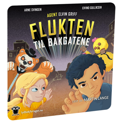 Agent Elvin Griff: Flukten til bakgatene av Arne Svingen Tilgjengelig på HiRO – norsk, skjermfri høyttaler for barn med musikk og fortellinger