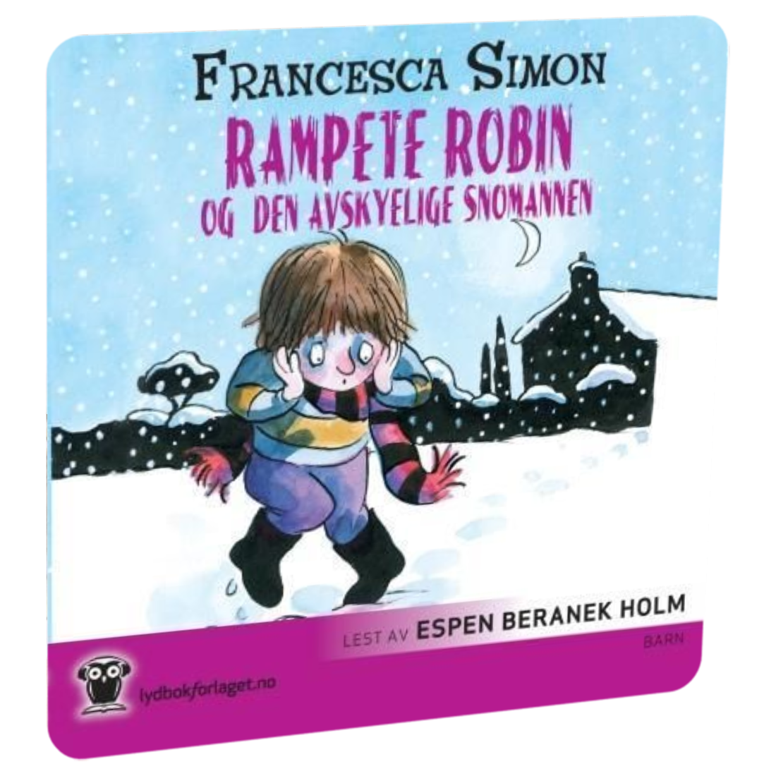 Rampete Robin og den avskyelige snømannen av Francesca Simon Tilgjengelig på HiRO – norsk, skjermfri høyttaler for barn med musikk og fortellinger