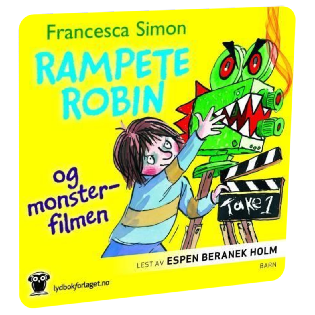 Rampete Robin og monsterfilmen av Francesca Simon Tilgjengelig på HiRO – norsk, skjermfri høyttaler for barn med musikk og fortellinger