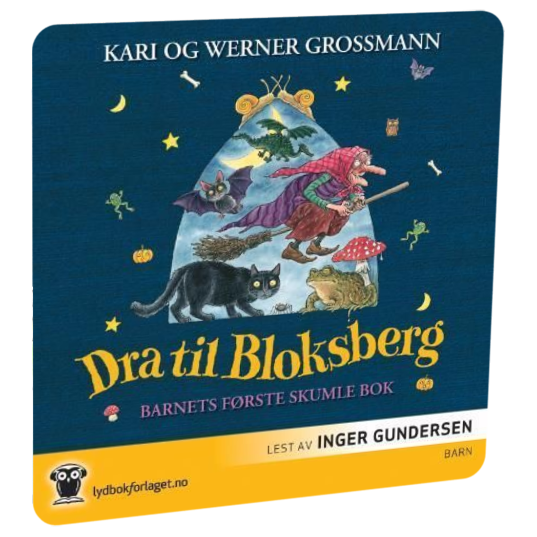 Dra til Bloksberg: Barnets første skumle bok av Inger Gundersen Tilgjengelig på HiRO – norsk, skjermfri høyttaler for barn med musikk og fortellinger