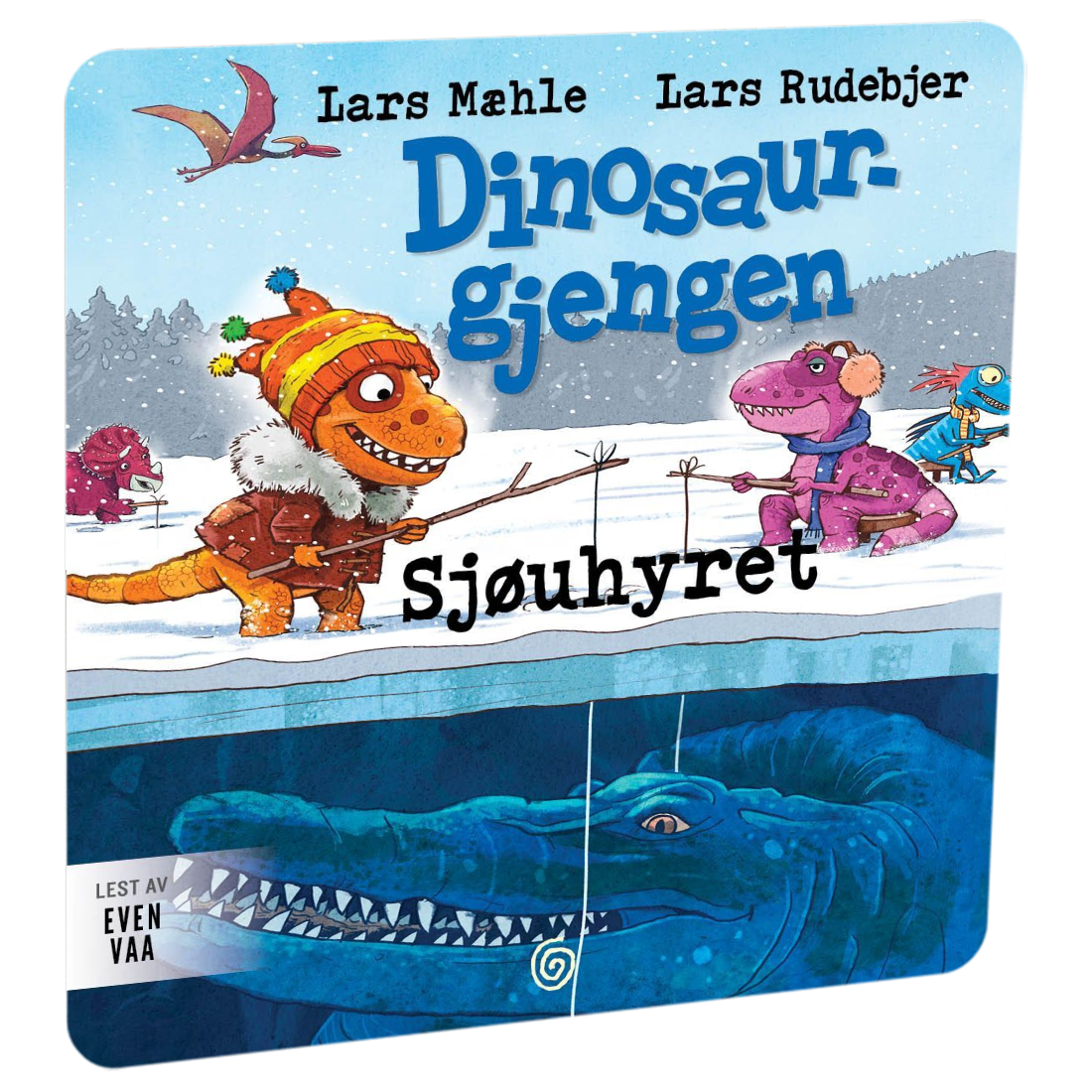Dinosaurgjengen 6. Sjøuhyret av Lars Mæhle. Tilgjengelig på HiRO – norsk, skjermfri høyttaler for barn med musikk og fortellinger