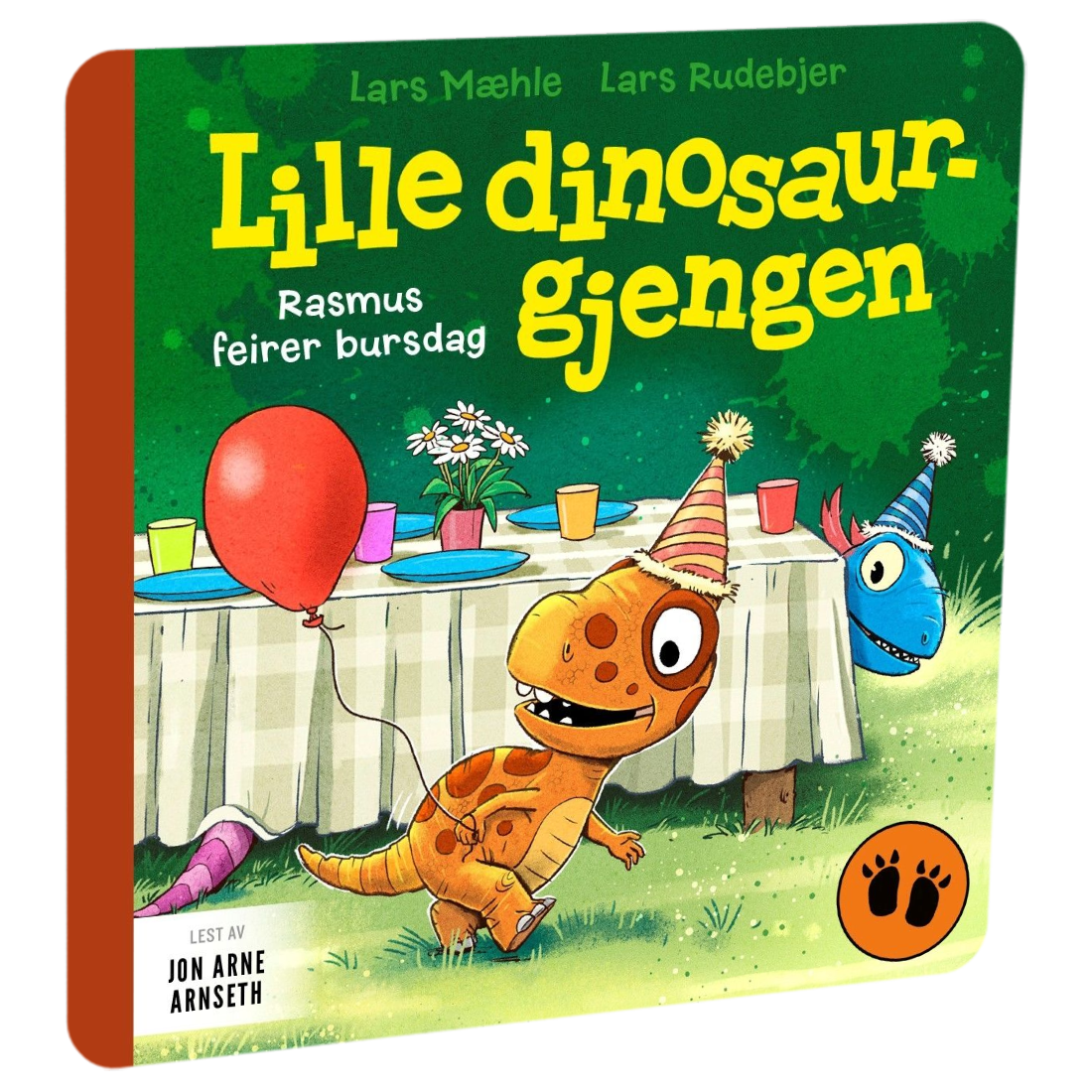 Lille dinosaurgjengen 7. Rasmus feirer bursdag av Lars Mæhle. Tilgjengelig på HiRO – norsk, skjermfri høyttaler for barn med musikk og fortellinger