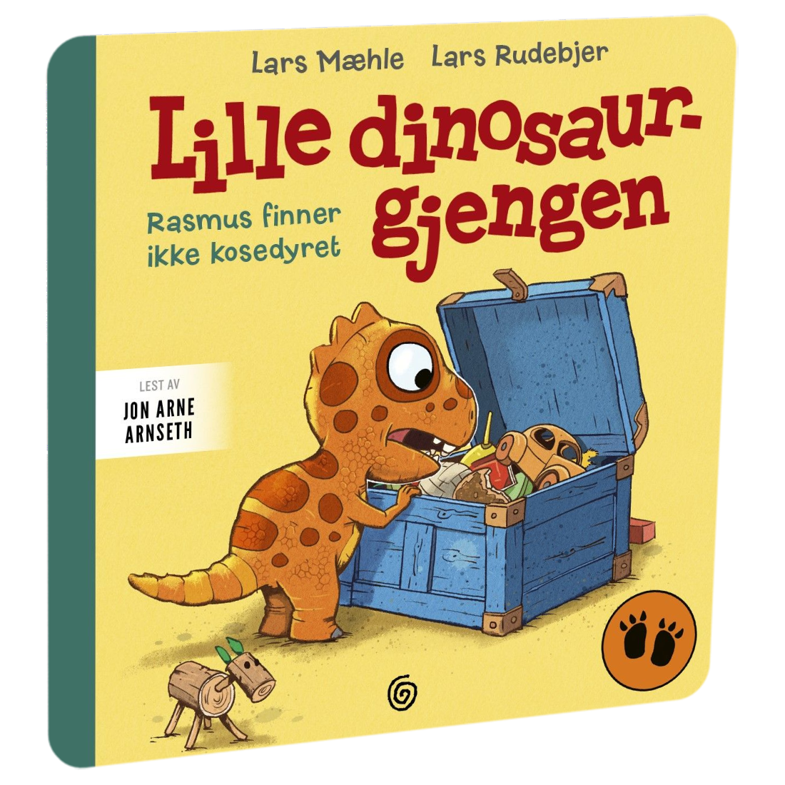 Lille dinosaurgjengen 1. Rasmus finner ikke kosedyret av Lars Mæhle. Tilgjengelig på HiRO – norsk, skjermfri høyttaler for barn med musikk og fortellinger