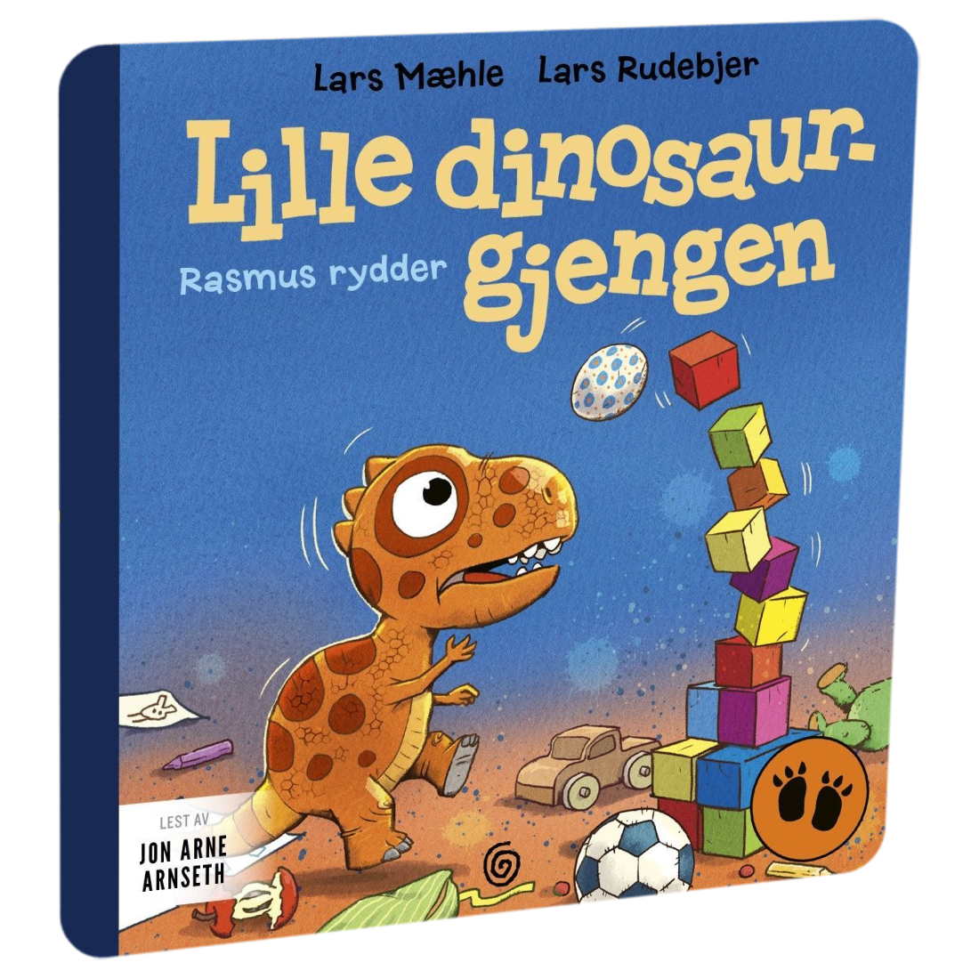 Lille dinosaurgjengen 3. Rasmus rydder av Lars Mæhle. Tilgjengelig på HiRO – norsk, skjermfri høyttaler for barn med musikk og fortellinger