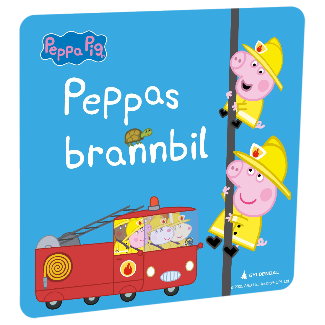 Peppas brannbil av Lauren Holowaty. Tilgjengelig på HiRO – norsk, skjermfri høyttaler for barn med musikk og fortellinger