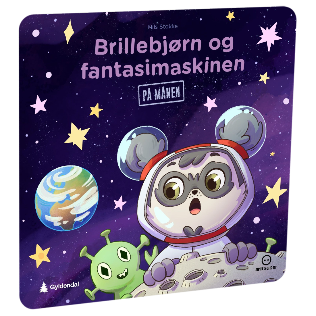 Brillebjørn og fantasimaskinen: På månen av Nils Stokke - Spark Media Tilgjengelig på HiRO – norsk, skjermfri høyttaler for barn med musikk og fortellinger