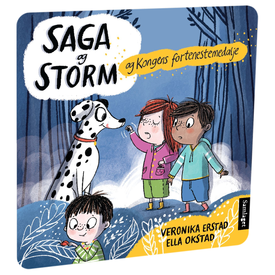 Saga og Storm og Kongens fortenestemedalje av Veronika Erstad. Tilgjengelig på HiRO – norsk, skjermfri høyttaler for barn med musikk og fortellinger