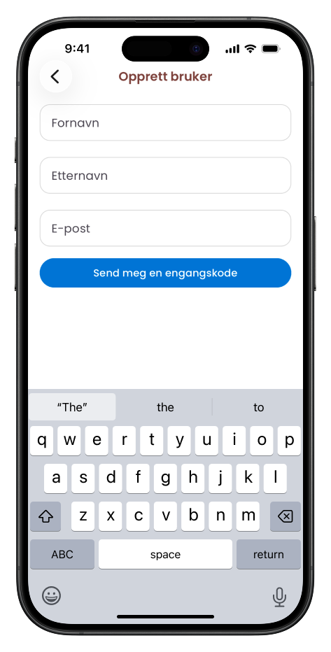 HiRO - Brukermanual - App - Opprett 
bruker