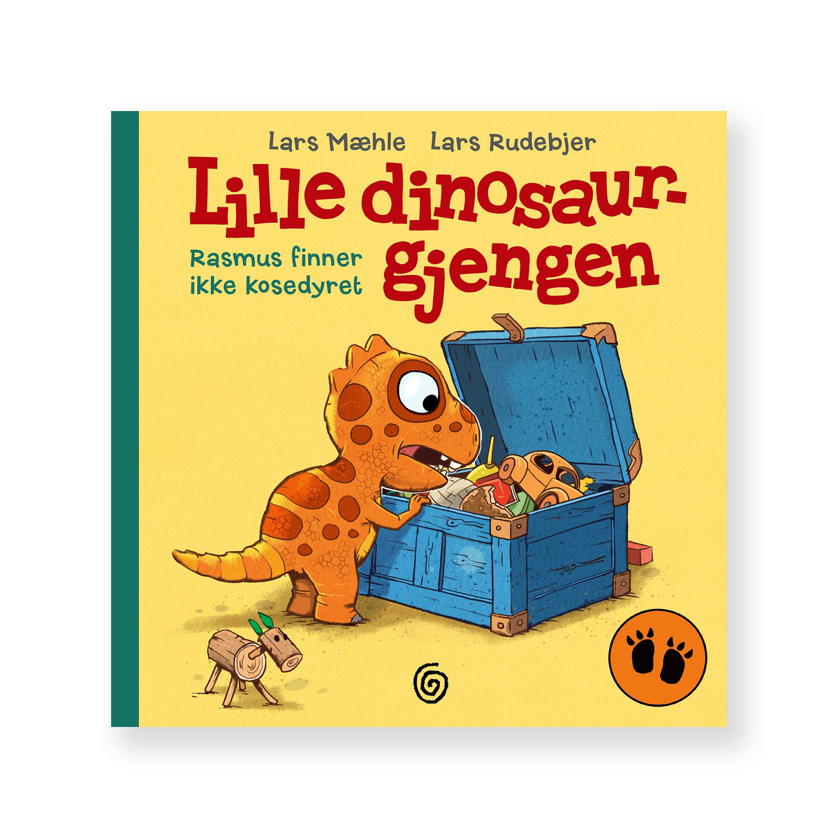 Lille dinosaurgjengen 1. Rasmus finner ikke kosedyret av Lars Mæhle. Bok + Lydbok | Barnemusikk på HiRO norsk høyttaler uten skjerm