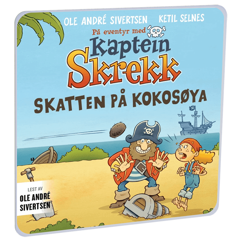 På eventyr med Kaptein Skrekk 1: Skatten på Kokosøya av Ole André Sivertsen – Lydbok til HiRO, norsk høyttaler uten skjerm