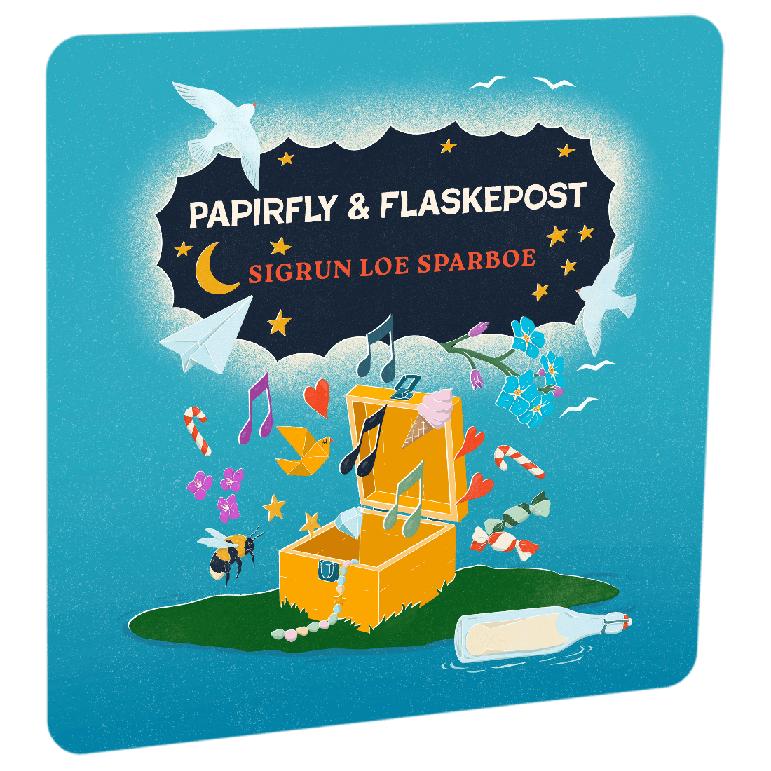 Papirfly & flaskepost av Sigrun Loe Sparboe | Barnemusikk på HiRO norsk høyttaler uten skjerm