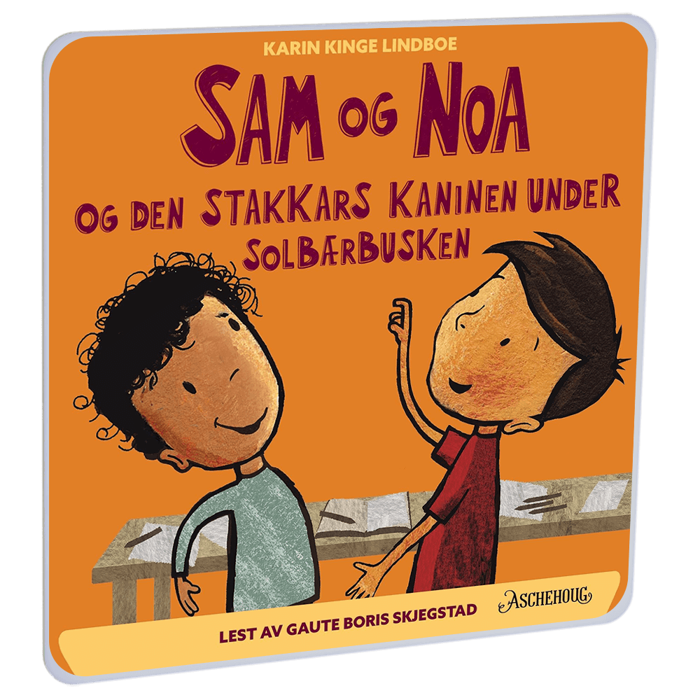 Sam og Noa og den stakkars kaninen under solbærbusken av Karin Kinge Lindboe – Lydbok til HiRO, norsk høyttaler uten skjerm