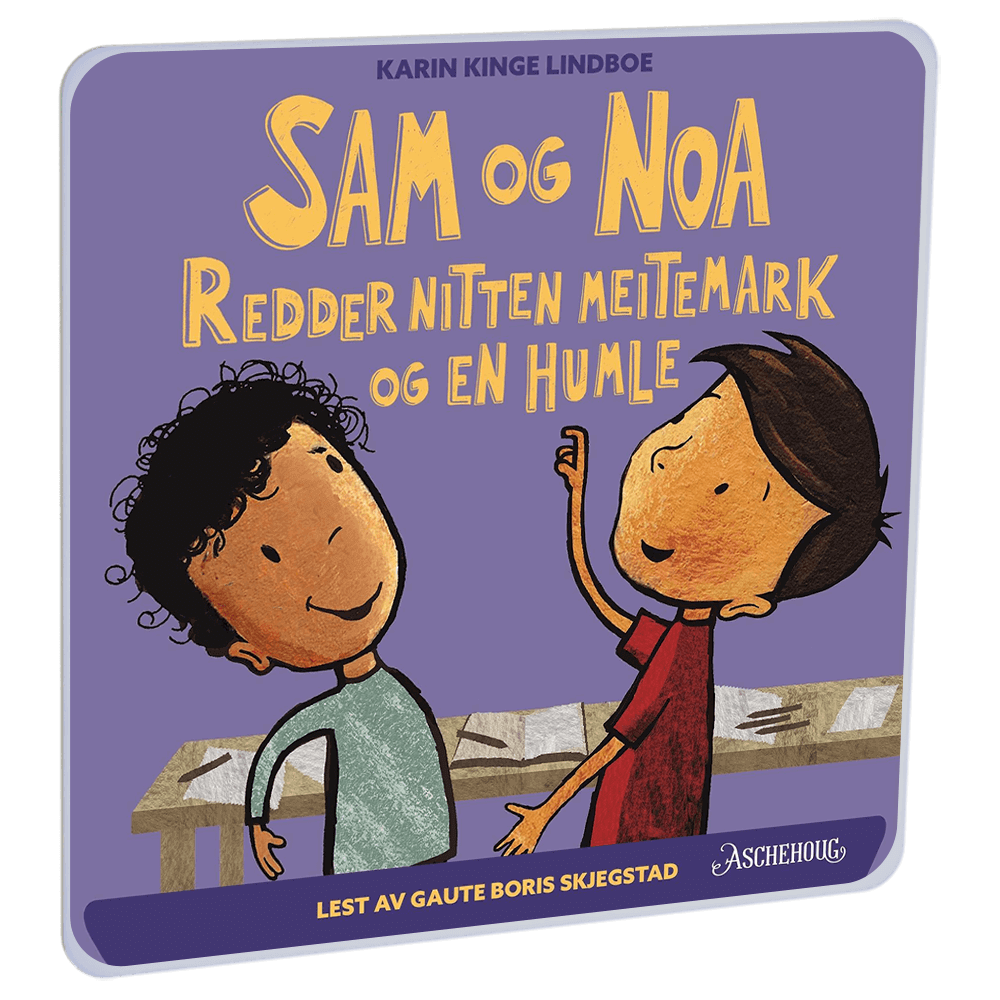Sam og Noa redder nitten meitemark og en humle av Karin Kinge Lindboe – Lydbok til HiRO, norsk høyttaler uten skjerm